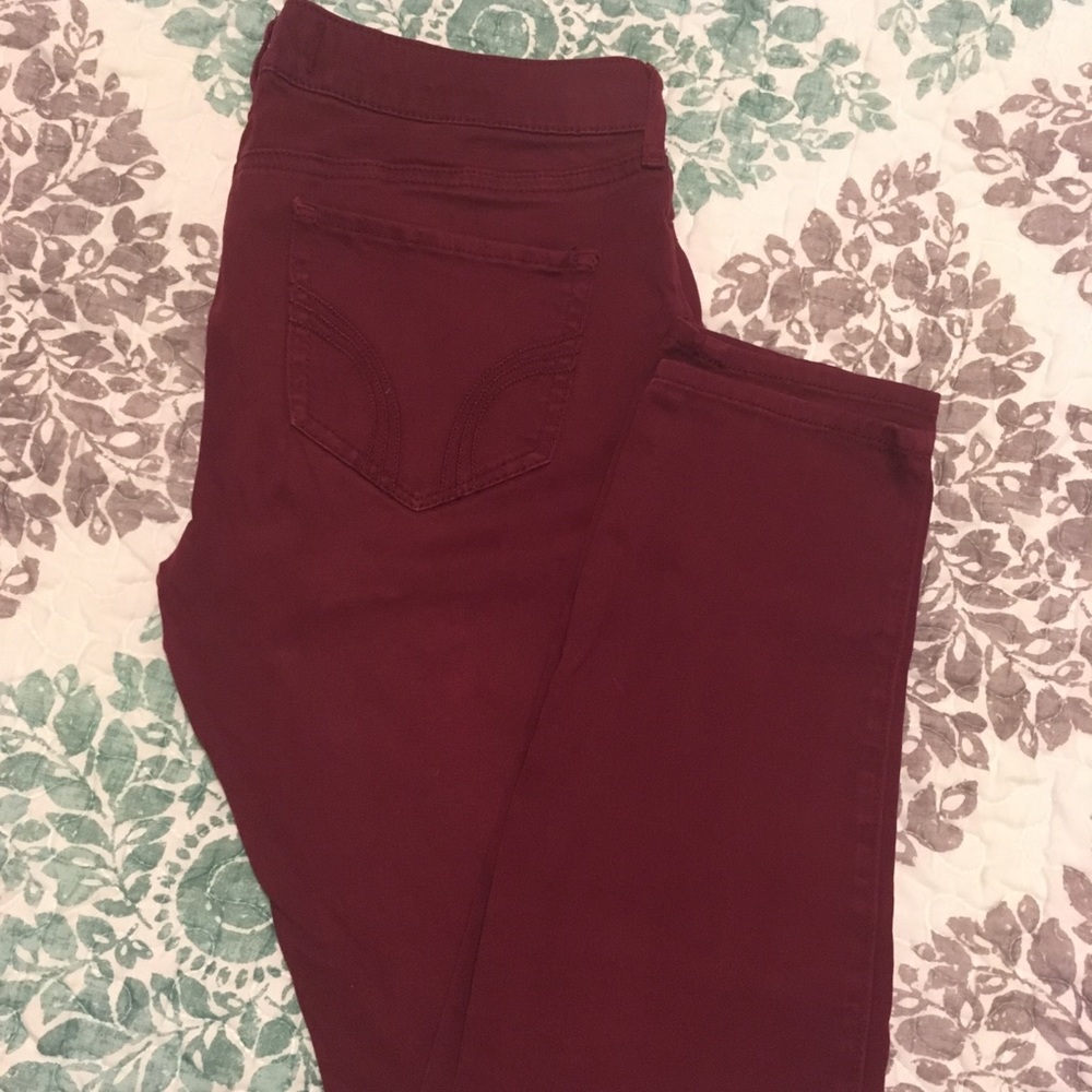 Maroon Hollister Skinny Jeans